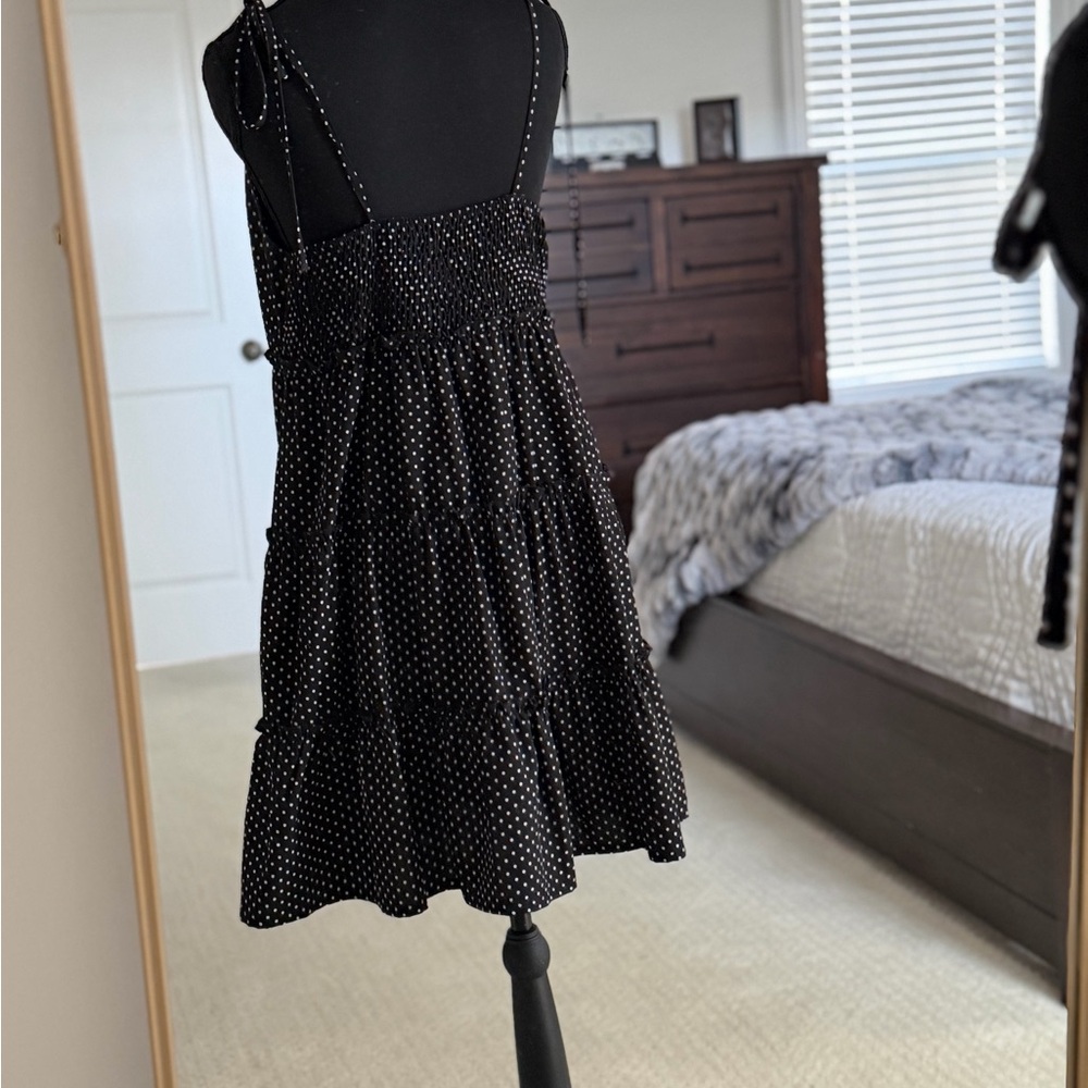 SHEIN Black and White Polka Dot Mini Dress